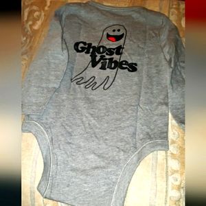 NWT Ghost Vibes Cute Onesie Two Sided Ghost Graphic 6-9 Months